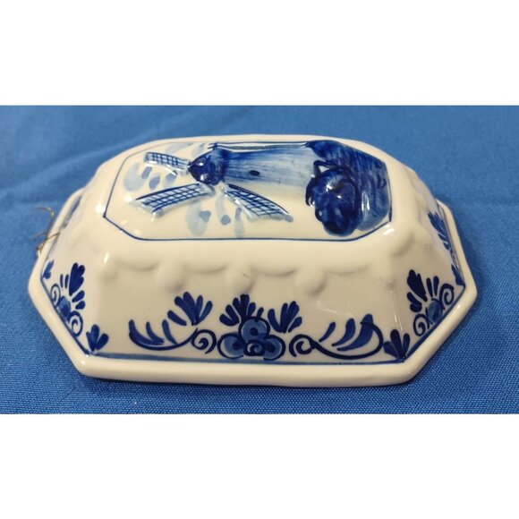 Hand-Painted Delft Blue Dutch Windmill Porcelain Wall Hanging Decor 3D Holland - Picture 9 of 9